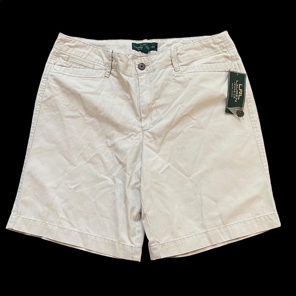 RL Lauren Jeans Co Khaki Shorts 8” Inseam Size 12 NWT Retail $60 - Picture 1 of 7